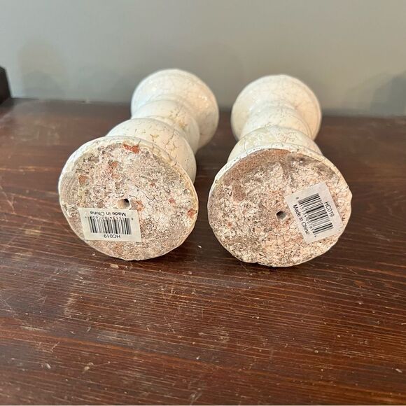 Set of 2 White Pedestals Heavy - Picture 3 of 5